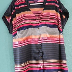 Beverly Drive Navy Stripe Blouse - 16/18